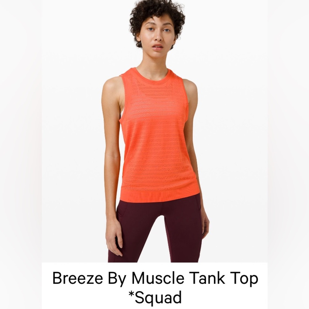 Lululemon Breeze By Muscle Tank- Brick color, size 4